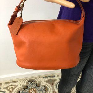 vintage Coach orange leather Soho Mini Hobo bag Style 4145 .